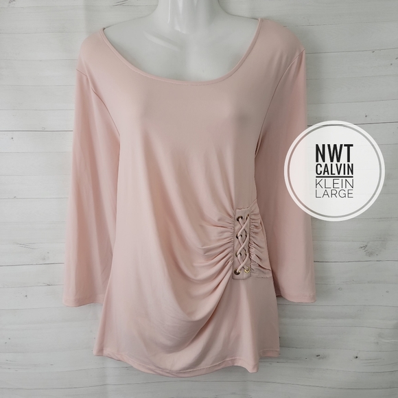 Calvin Klein Tops - NWT Large Calvin Klein Pink Stretch Blouse Top